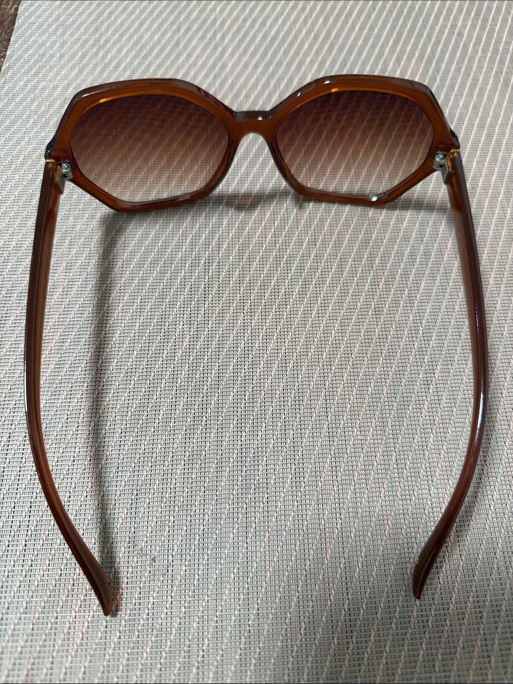 Nine West Oversized Brown Geometric Women's Sunglasses